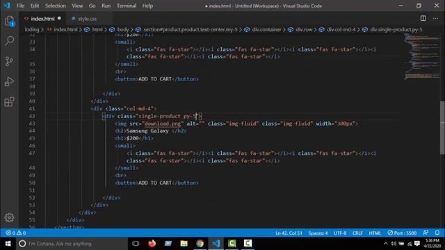 How To Make E-commerce Website Product Section Using HTML CSS Bootstrap ...
