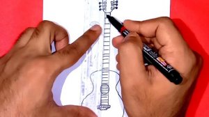 How to draw Guitar |How to draw Guitar easy step by step |Guitar drawing design |Guitar drawing