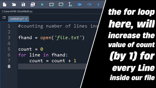 Python Program To Count Number of Lines in a Text File | Count number of lines using #python | AC