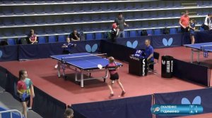Скаленко Варвара (148) - Гудиминко Мария (105). Настольный теннис. ПР до 12 лет 2023