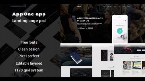 AppOne app Landing page PSD Template | Themeforest Website Templates and Themes