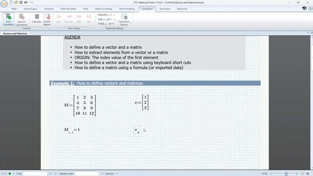 Basics of using Vectors and Matrices in Mathcad Prime смотреть онлайн