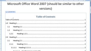 Remove the Table of Contents from the Table of Contents in Microsoft Office Word