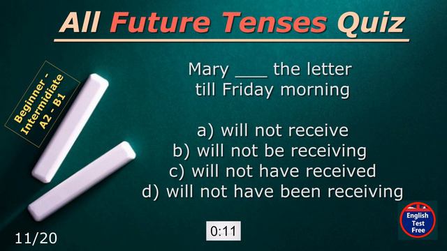 #quiz Future Tense mix (20) #english #grammar
