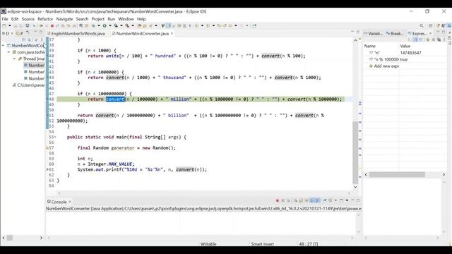 Java coding interview questions and answers | How to convert 10 digit number to words
