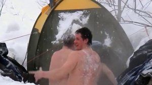Походная баня зимой - A winter field bath