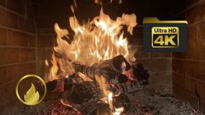 🔥  Завораживающее пламя: магия потрескивающего огня в 4K