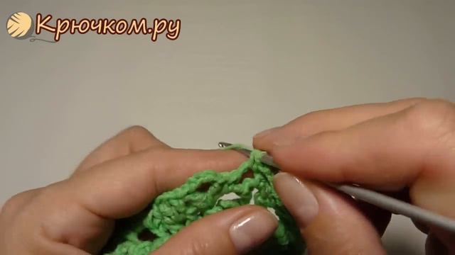 Красивый квадратный мотив для пледа крючком