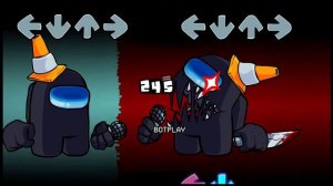 ENDINGS (FNF DEFEAT X VICTORY MASHUP) BLACK CREWMATE VS BLACK IMPOSTOR