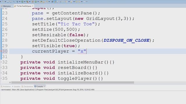 Tic Tac Toe GUI Project Part 2 (Java Swing) смотреть онлайн