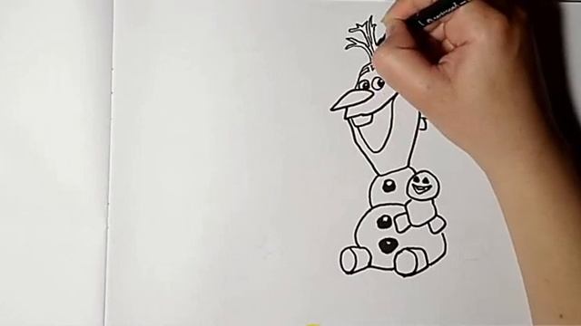 Frozen 2 How to draw a snowman Olaf...Рисуем снеговика Олафа Холодное сердце видео для детей смотреть онлайн