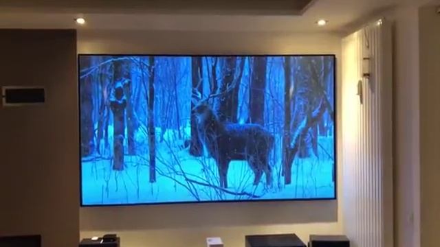 100inch  XYScreen ALR PET Crystal Ultra short throw screen with Projector LG HF85JS смотреть онлайн