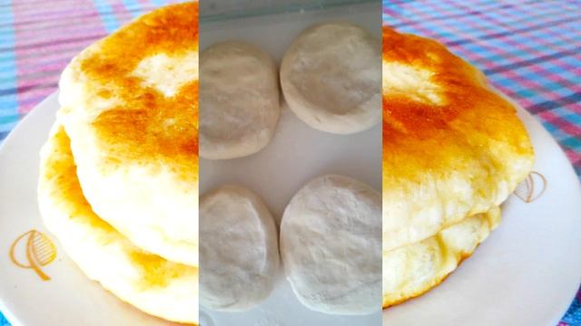 Лепешки на кефире. Пышки к борщу вместо хлеба. Пышные, как у бабушки, рецепт. Pita Bread Recipe