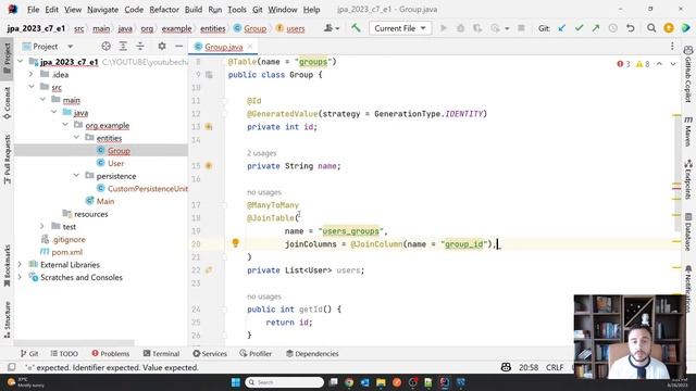 JPA/Hibernate Fundamentals 2023 - Lesson 7 - Many-to-many relationships смотреть онлайн