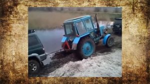 #47. УАЗ патриот вытаскивают трактором из грязи [ТЮНИНГ 4x4]