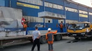 Поставка крана погрузчика КП 300 _ Осмотр крана _ Демонтаж крана _ Доставка _ Репортаж блондинки
