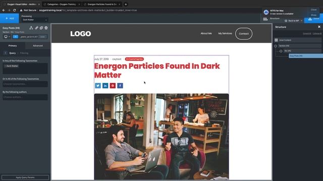 Oxygen Builder Category And Tags Template Design Tutorial