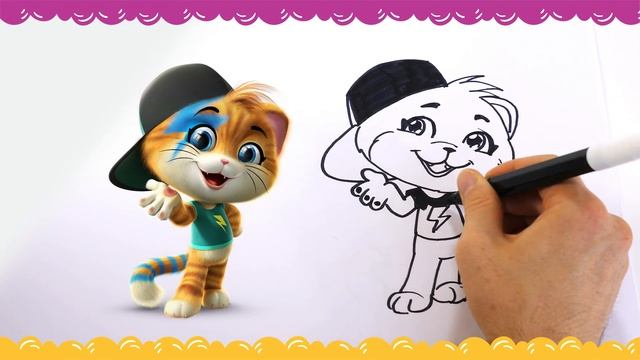 44 Котёнка | Как нарисовать Лампо [ЛЕГКИЙ УРОК] смотреть онлайн