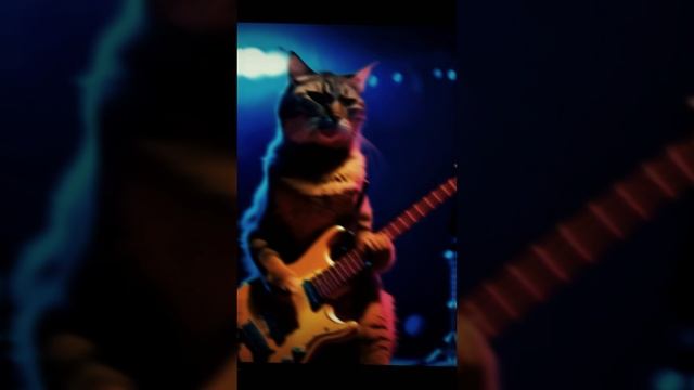 Кот играет на бас гитаре и поет AC/DC - Back in Black #acdc #музыка #котики #рок #животные #юмор