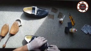 Полная покраска кожаной обуви.