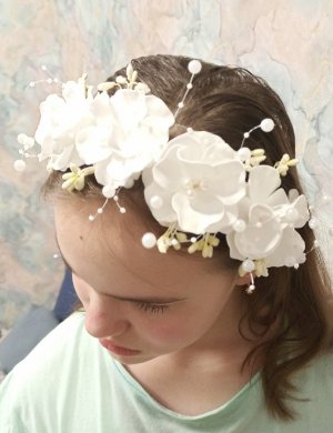 Ободок "Капельки росы".DIY.