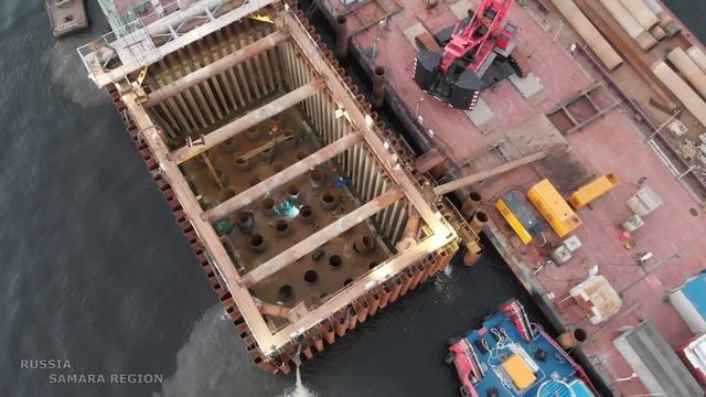 Строительство моста через Волгу / лев. и прав. берег / с. Ягодное / 8 окт. 2022 / Тольятти / Russia смотреть онлайн