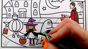 HAPPY HALLOWEEN ??How to Draw Halloween Costumes for Kids ?Trick or Treat Drawing and Coloring