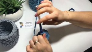 Корзина из трикотажной пряжи, узор «Шахматы». Мастер класс