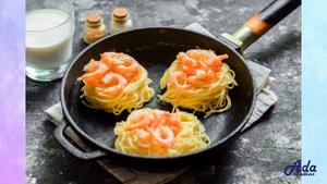 Гнезда с креветками Рецепт, пошаговый, как приготовить, видеорецепт