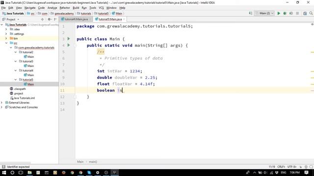 Java Beginners Tutorial - 5 Primitive vs Non Primitive data types смотреть онлайн