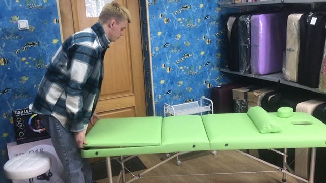 Обзор складной 3х секционной кушетки. Кушетка с вырезом для лица и подъёмной секцией.
