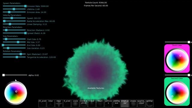 Love 2D Particle Effect Generator Demo