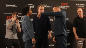 UFC Fight Night Prague John Dodson vs. Petr Yan Media Day Face off