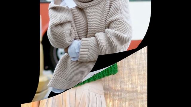 Женский Молодежный Свитер Оверсайз Крупной Вязки Спицами - 2019 / Women's Knitted Overseas Sweater