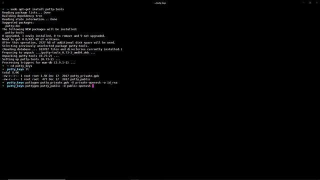 How to convert PuTTY ssh keys to OpenSSH keys in Ubuntu
