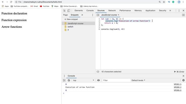21. JavaScript functions. Arrow function explanations.