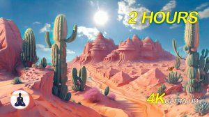 Расслабляющая музыка и видео - секреты пустынного мира: песчаные дюны и кактусы под палящим солнцем.