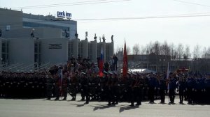 Вынос знамени Победы на ЦП Ижевска - репетиция 05.05.2018