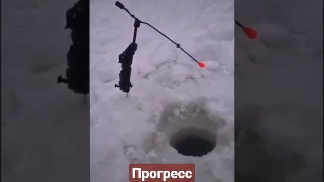 До чего дошёл прогресс) #рыбалка #первыйлед #зимняяловлярыбы #зимняяудочка