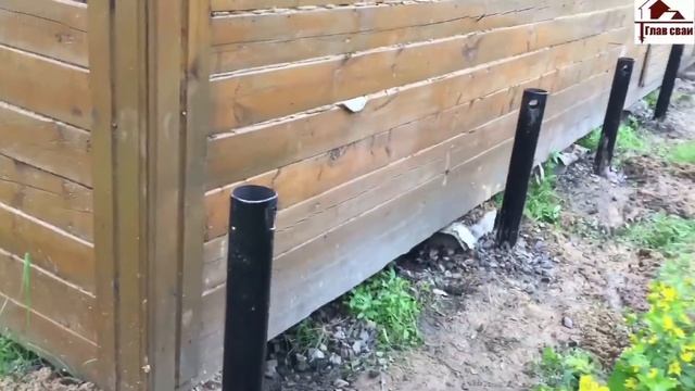 Подъем дома на винтовые сваи Перемещение бани  хоз  блока ГЛАВ СВАИ СПБ