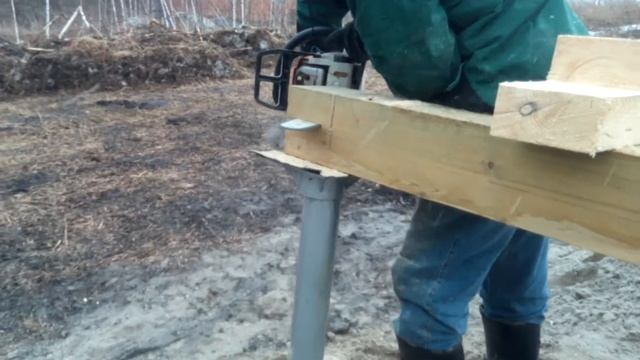 Техничный запил бруса