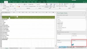 Pivot tables in Excel | Internshala