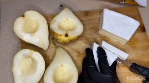 Запечённая груша с сыром Бри. ПП меню на Новый год