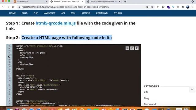 Access Camera and Read QR code using JavaScript