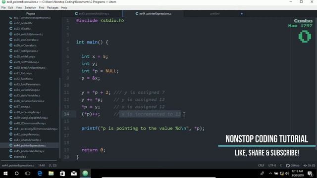 Pointers And Array In C Easiest Way To Learn Pointers And Array With Atom Editor In Windows 10 #47