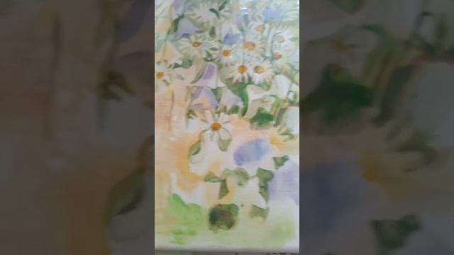 Полевые цветы акрилом. Видеоурок для всех. готовая картина с пошаговой инструкцией. смотреть онлайн