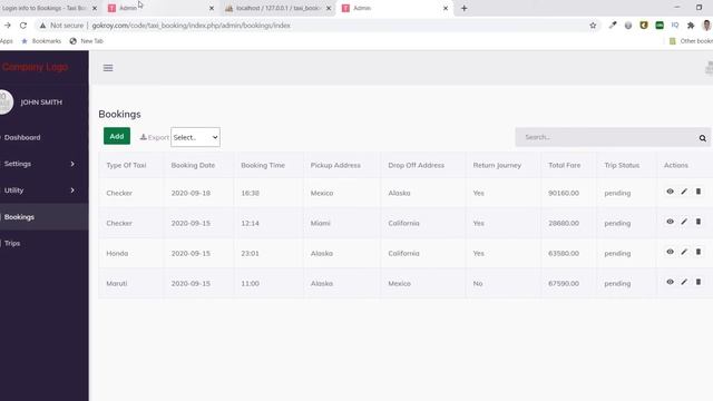 Online Taxi Booking Management System in PHP MySQL Codeigniter Framework
