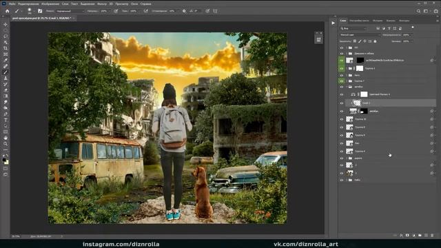 ?ОБРАБОТКА ФОТО В ФОТОШОП? I'M A LEGEND. POST-APOCALYPSE. SPEED ART PHOTOSHOP смотреть онлайн