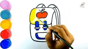 How to draw School Bag easy | Как нарисовать школьную сумку | Maktab sumkasini qanday chizish kerak