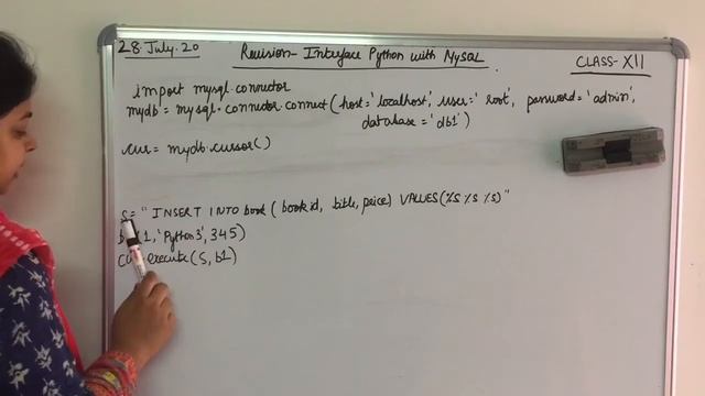 Class-XII (Revision- Python interface with MySQL)